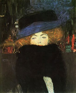 klimt kürk mantolu kadın